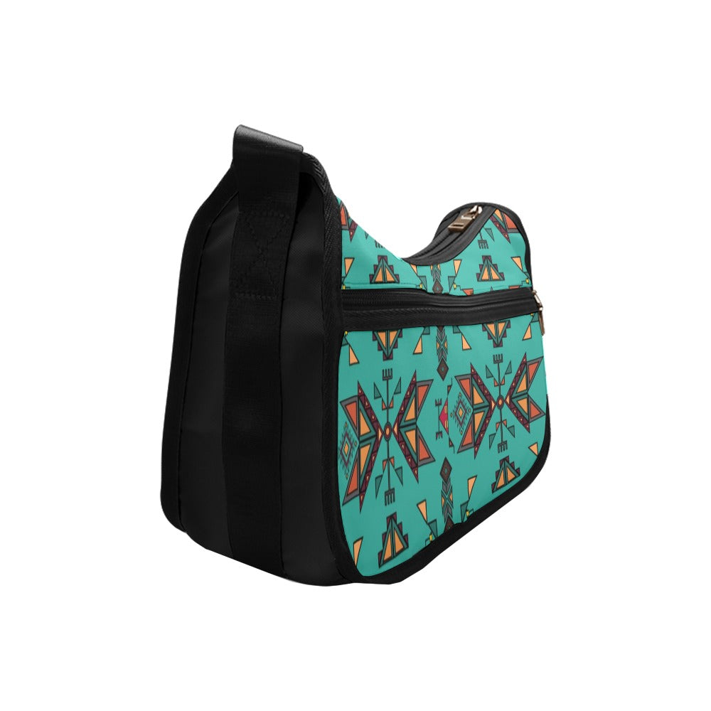 Arrow dawn Fabric Turquoise Crossbody Bag