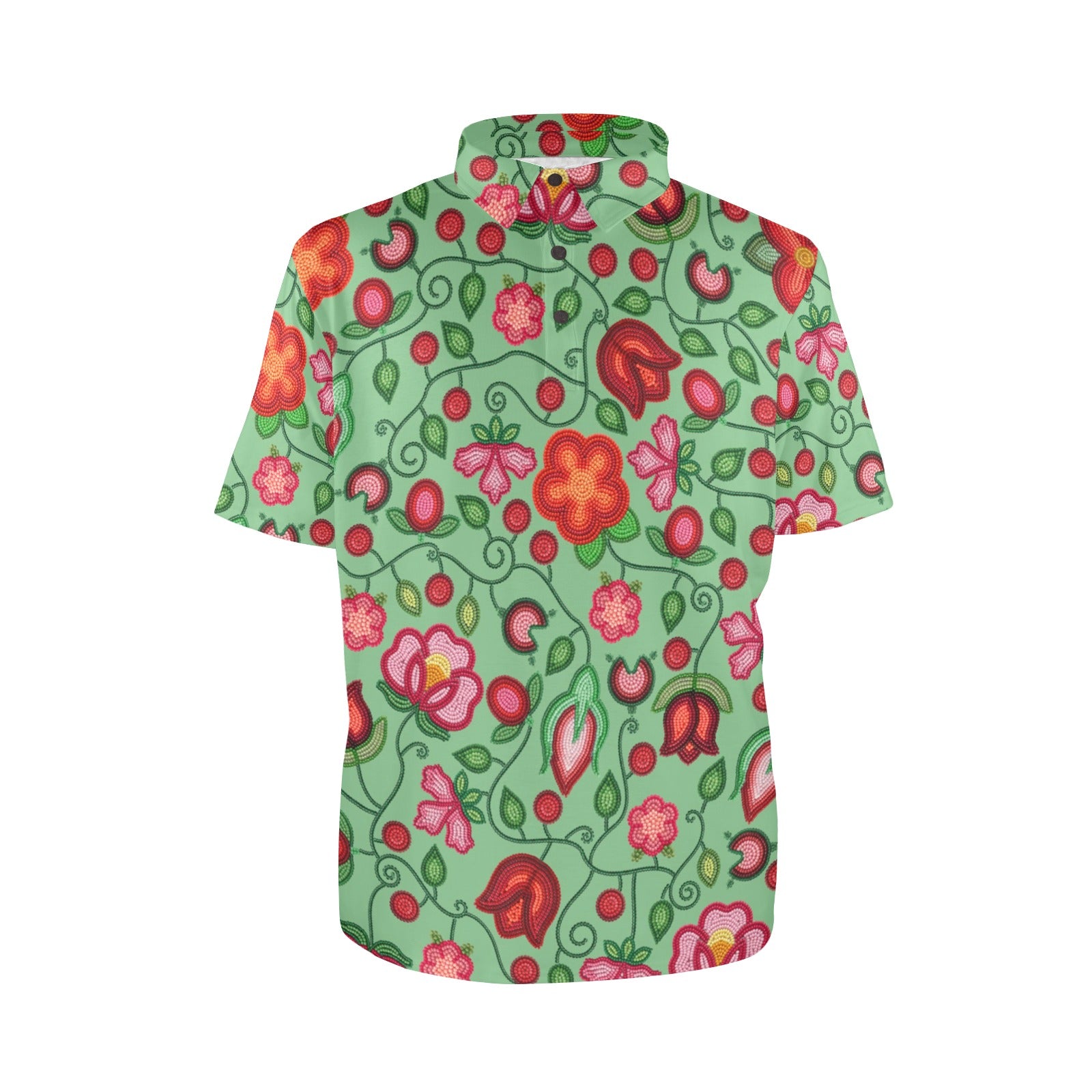 Rose Reverie Green Polo Shirt