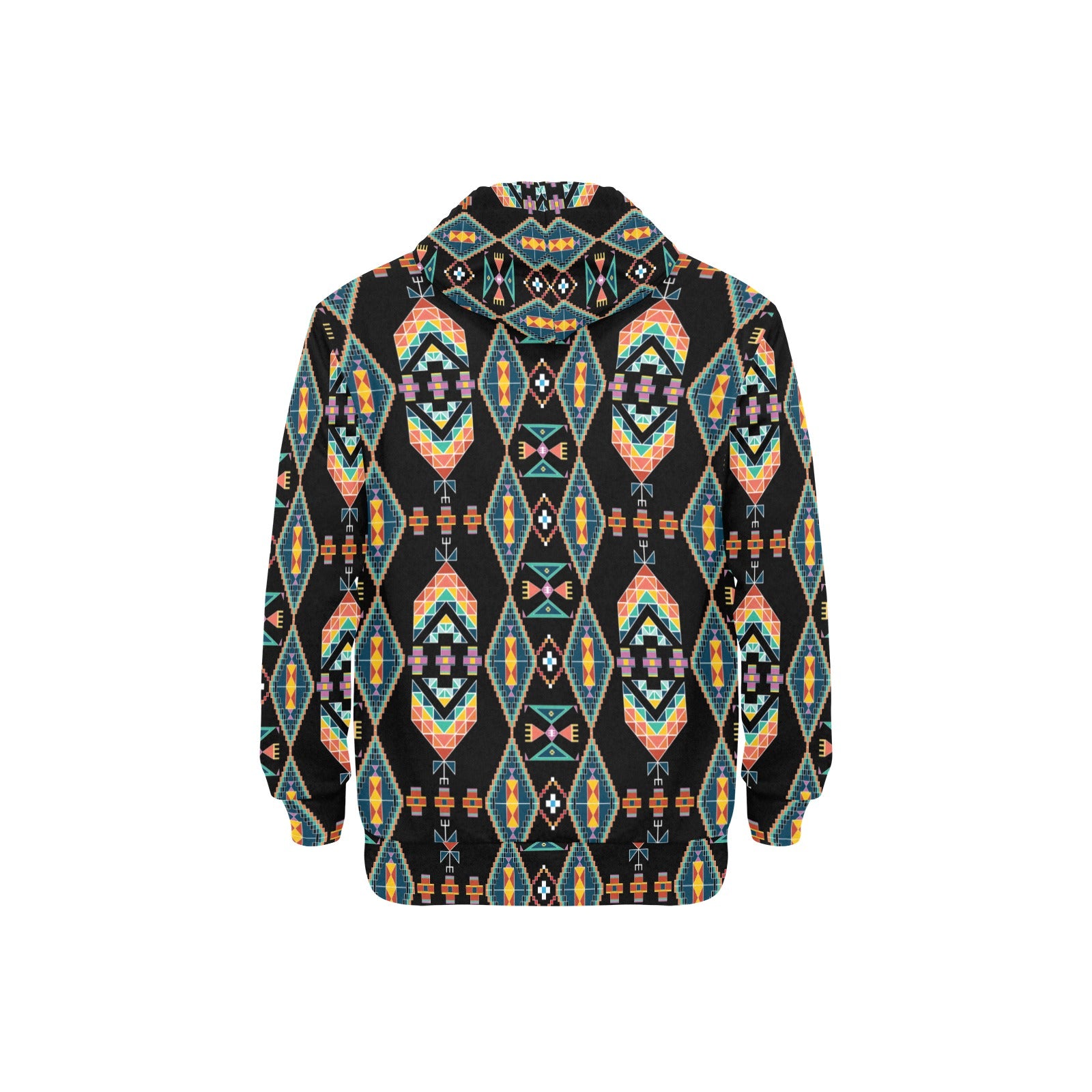 Travois Tipi Black Men's Long Sleeve Fleece Hoodie