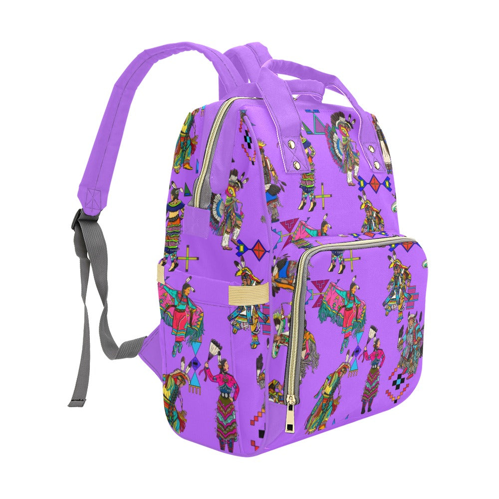 Grand Entry Dancers Purple Multi-Function Diaper Backpack/Diaper Bag