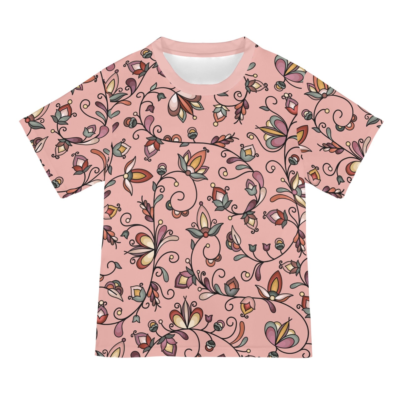 Burnt Sky Petals Peach T-shirt for Women