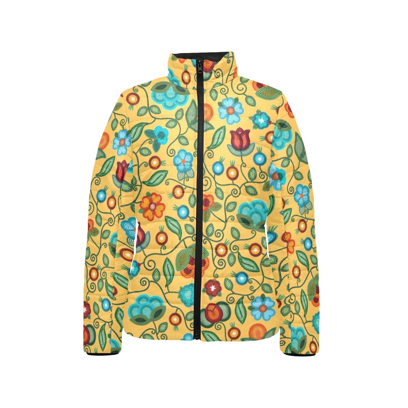 Prairie Fire Petals Honey Women's Stand Collar Padded Jacket