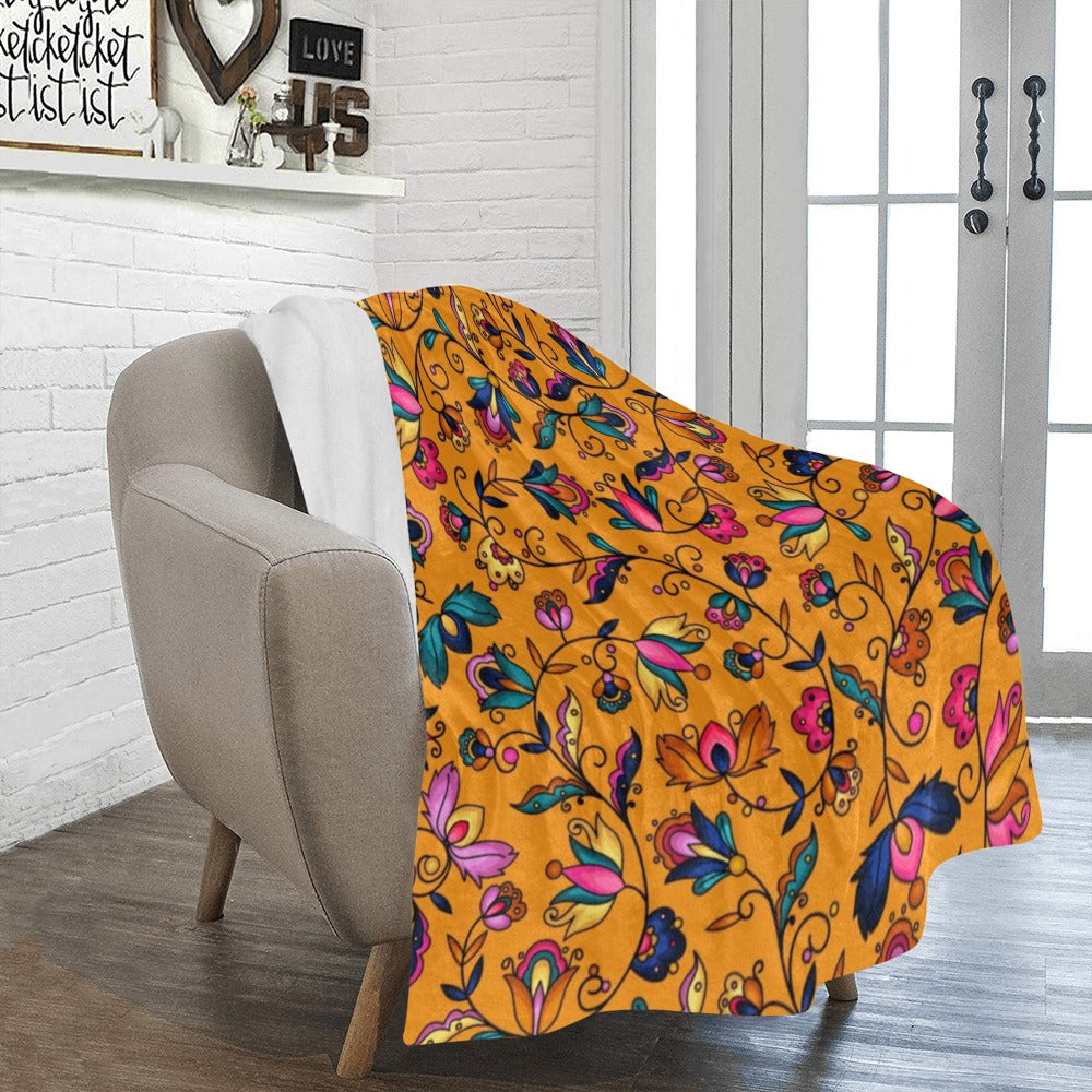 Copper Prairie Petals Orange Ultra-Soft Micro Fleece Blanket 50"x60"