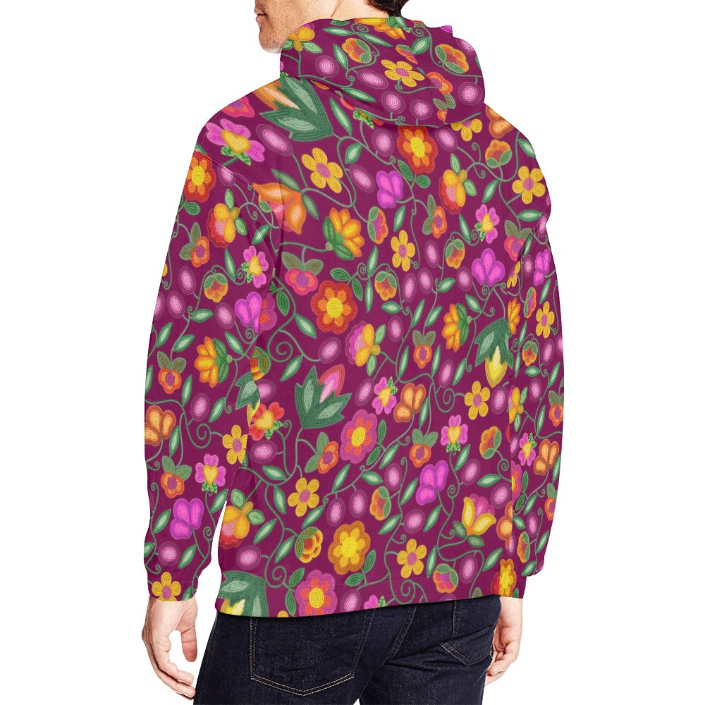 Boreal Bounty Dark Magenta Hoodie for Men (USA Size)