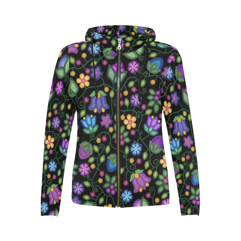 Bloom Uplift Black Full Zip Hoodie for Women