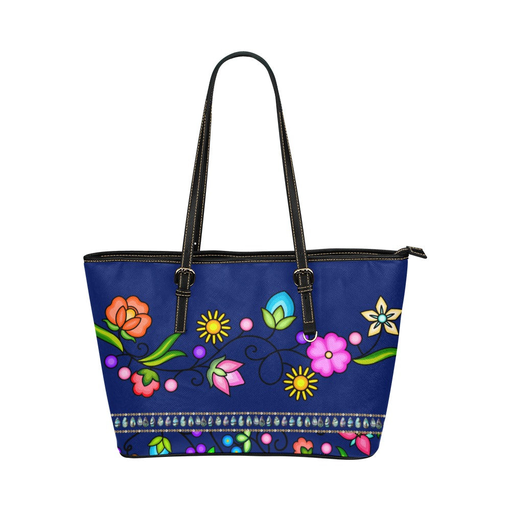 Grandmother Legacy Dark Blue Leather Tote Bag/Large