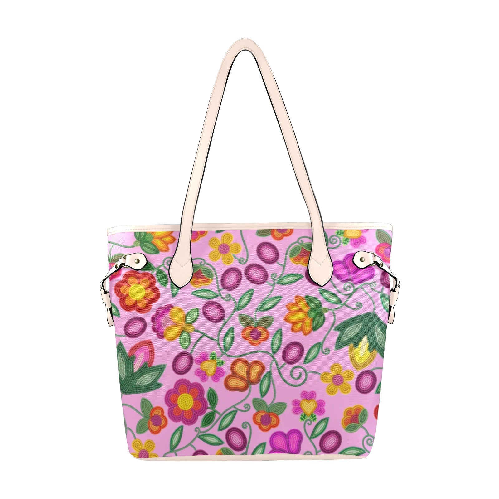 Boreal Bounty Pink Clover Canvas Tote Bag