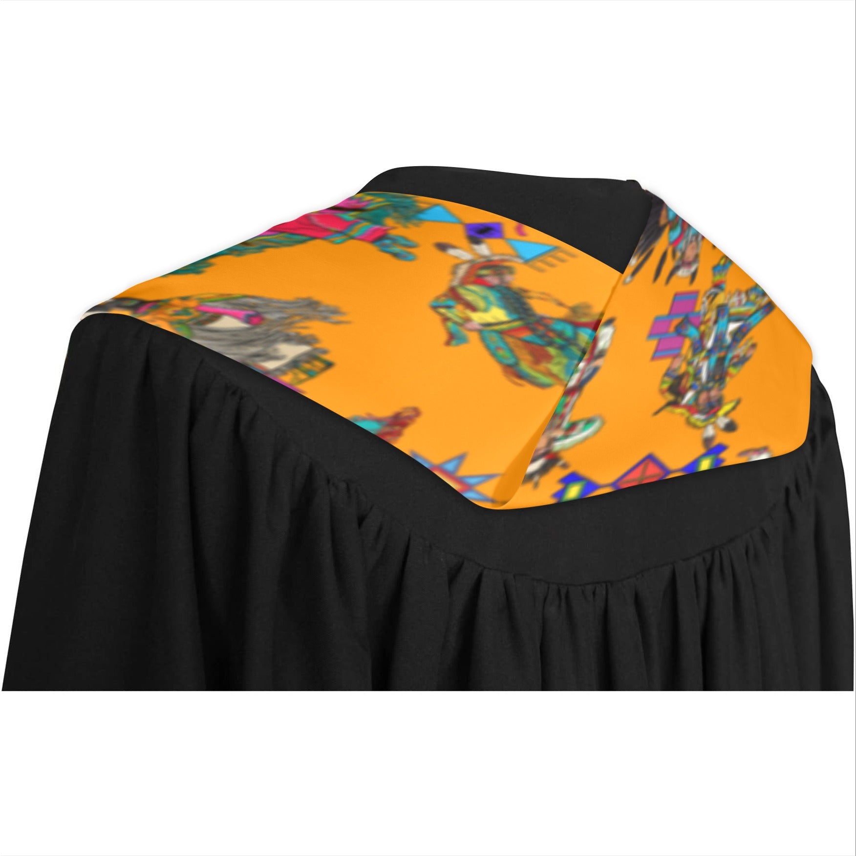 Grand Entry Dancers Orange Graduation Stole