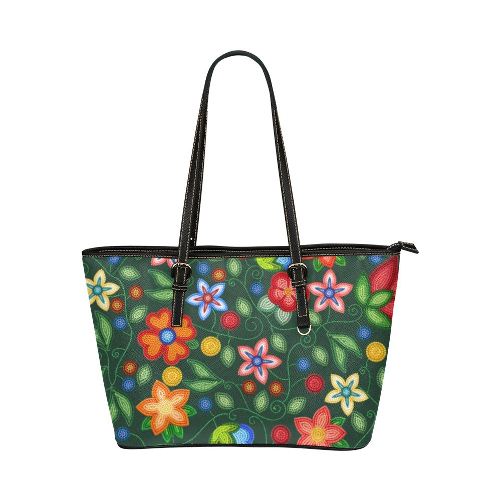 Morning Harmony Forest Leather Tote Bag/Large