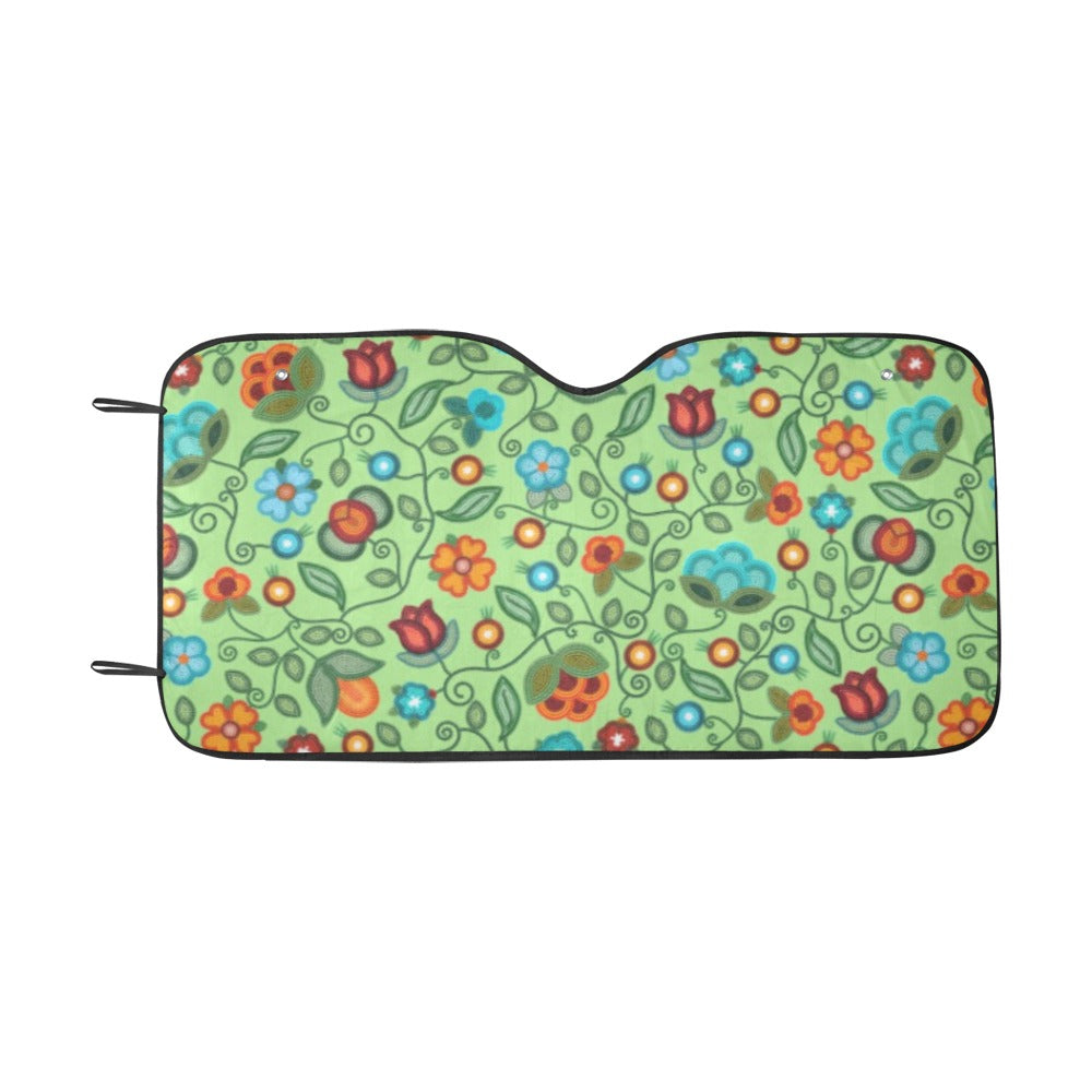 Prairie Fire Petals Sage Car Sun Shade 55"x30"