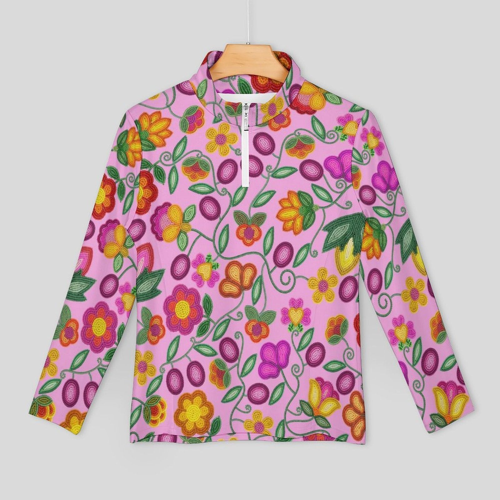 Boreal Bounty Pink Long Sleeve Yoga Shirt