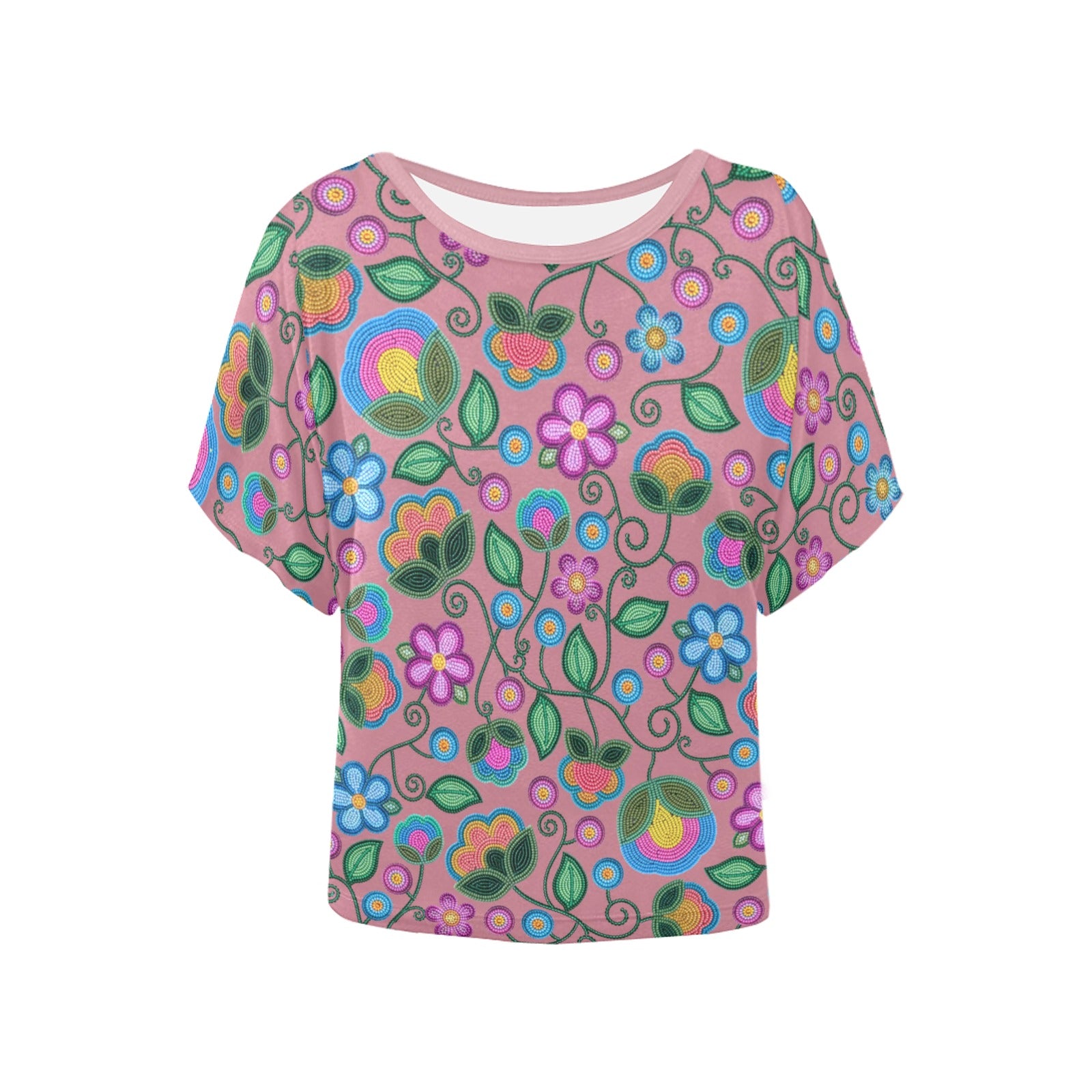 Turquoise Sunbeam Peach Women's Batwing-Sleeved Blouse T-shirt