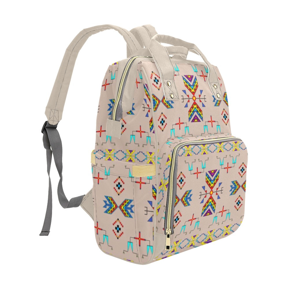 Rainy Chief Rainbow Taupe Multi-Function Diaper Backpack/Diaper Bag