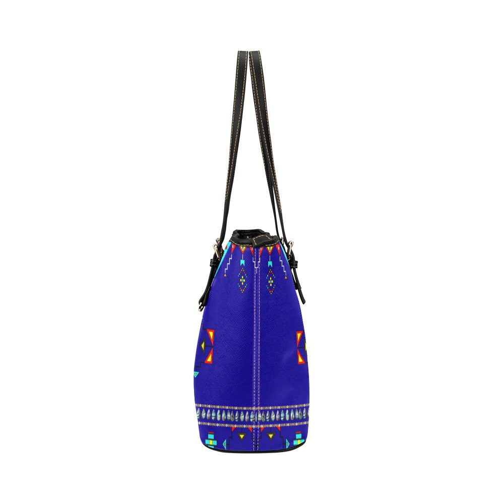 Sentinel of the Plains Navy Leather Tote Bag/Large