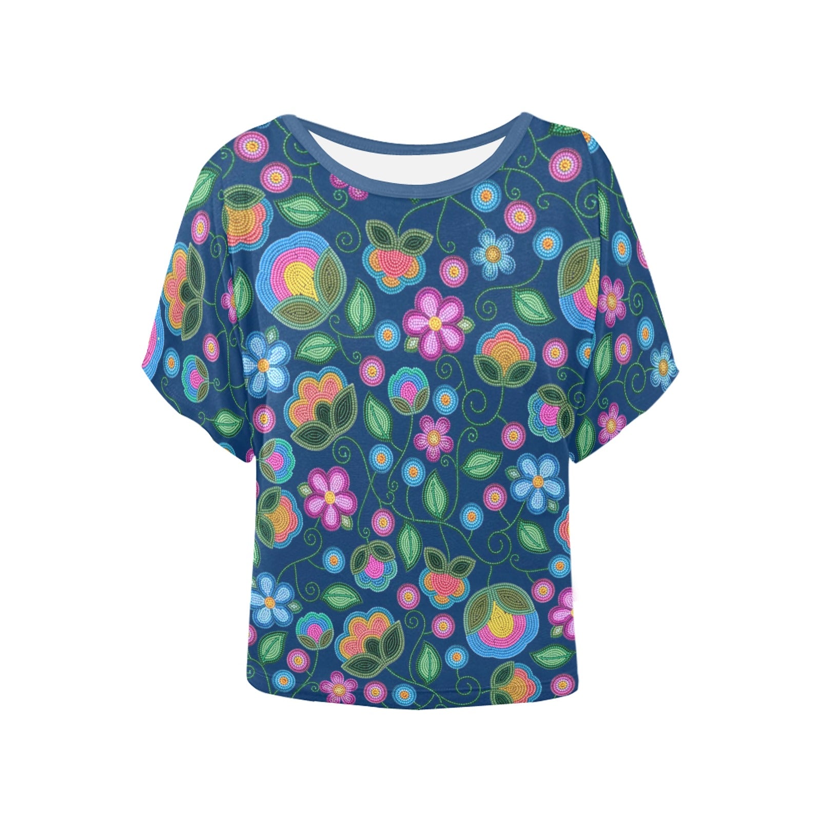 Turquoise Sunbeam Blue Women's Batwing-Sleeved Blouse T-shirt