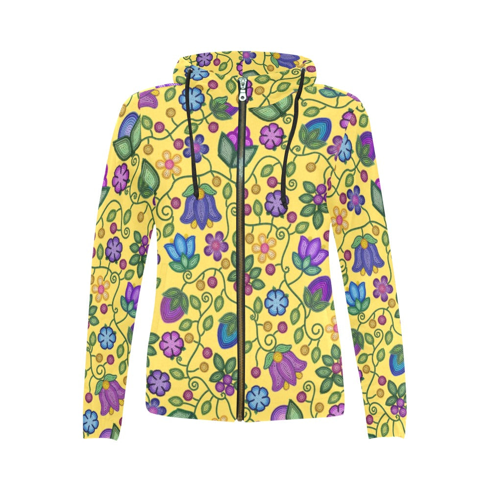 Bloom Uplift Yellow Full Zip Hoodie for Women