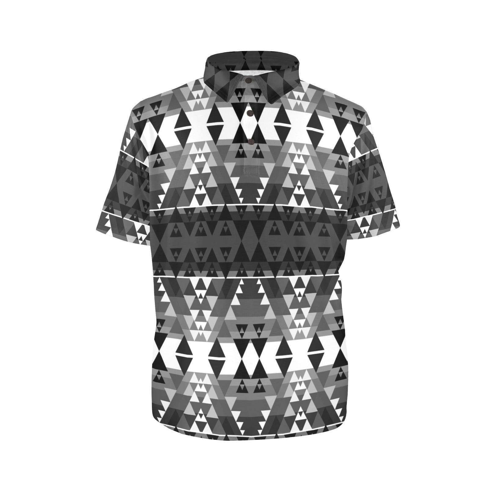 Writing on Stone Black and White Polo Shirt