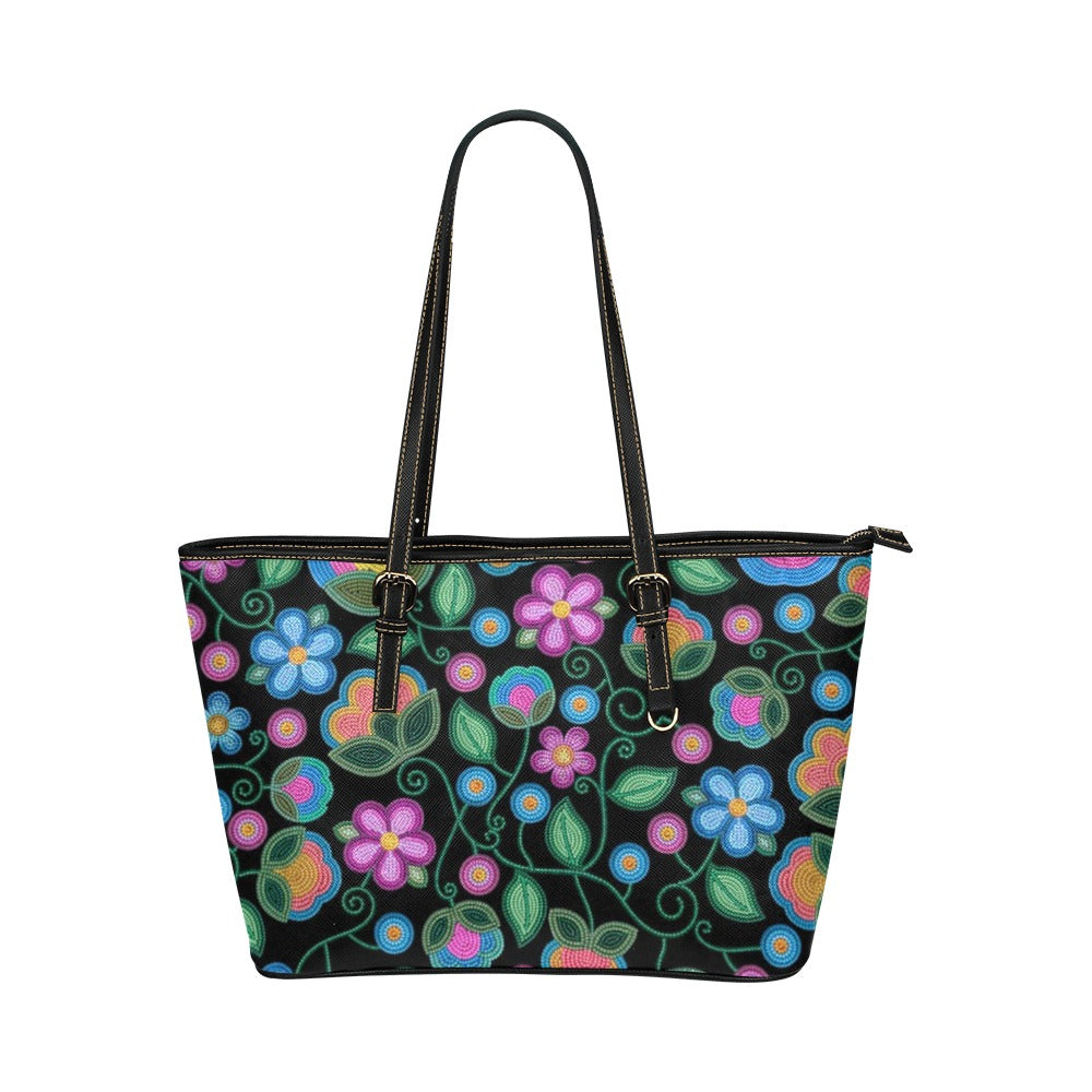Turquoise Sunbeam Leather Tote Bag/Large