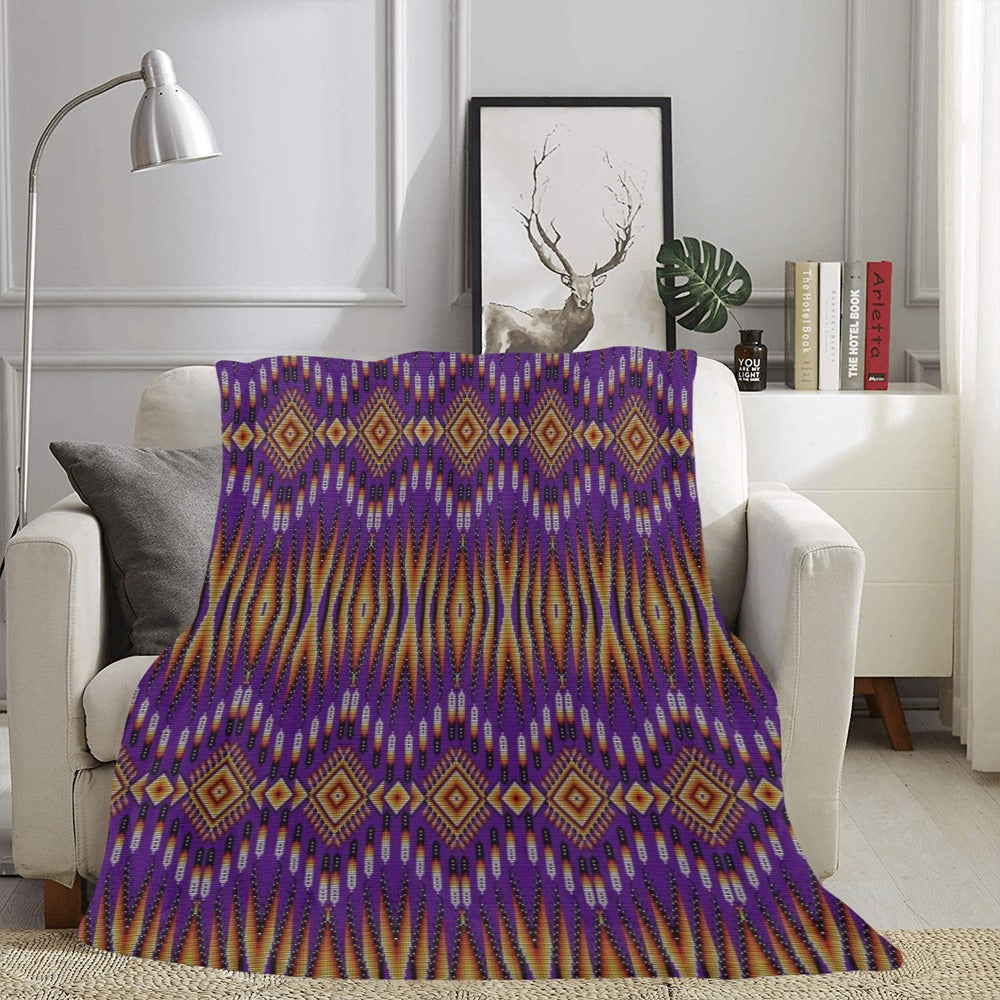 Fire Feather Purple Ultra-Soft Micro Fleece Blanket 60"x80"