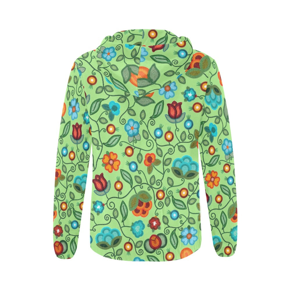 Prairie Fire Petals Sage Full Zip Hoodie for Women