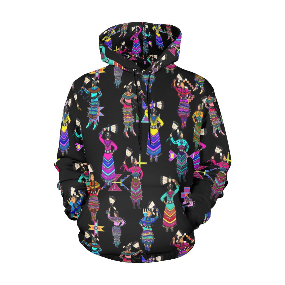 Women's Jingle Dancers Black Hoodie for Men (USA Size)