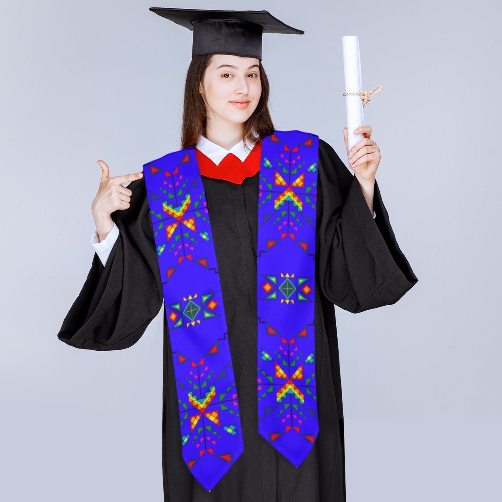 Buffalo Jump Blue Graduation Stole