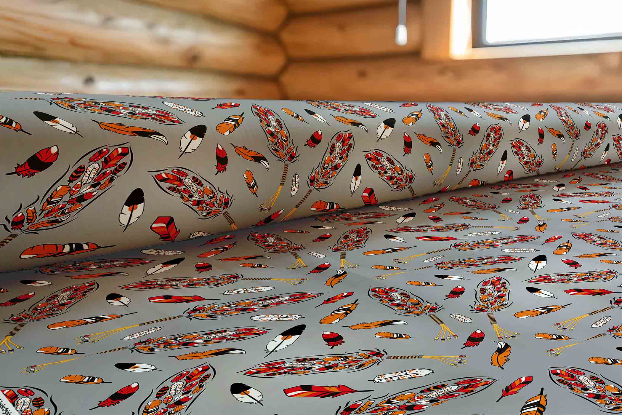 Feathers Grey 42 Inch Cotton Poplin Pre Order