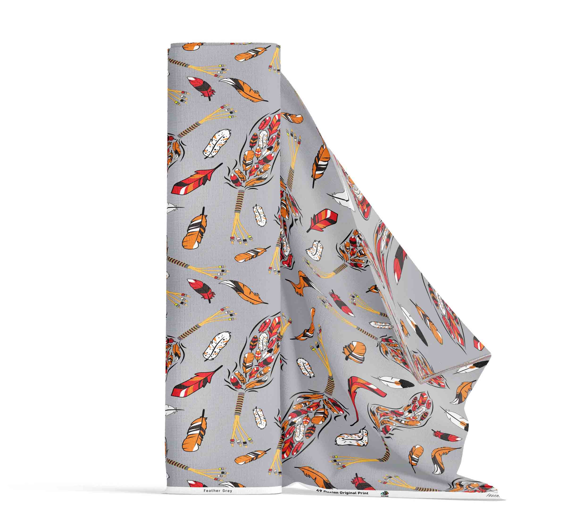 Feathers Grey 42 Inch Cotton Poplin Pre Order