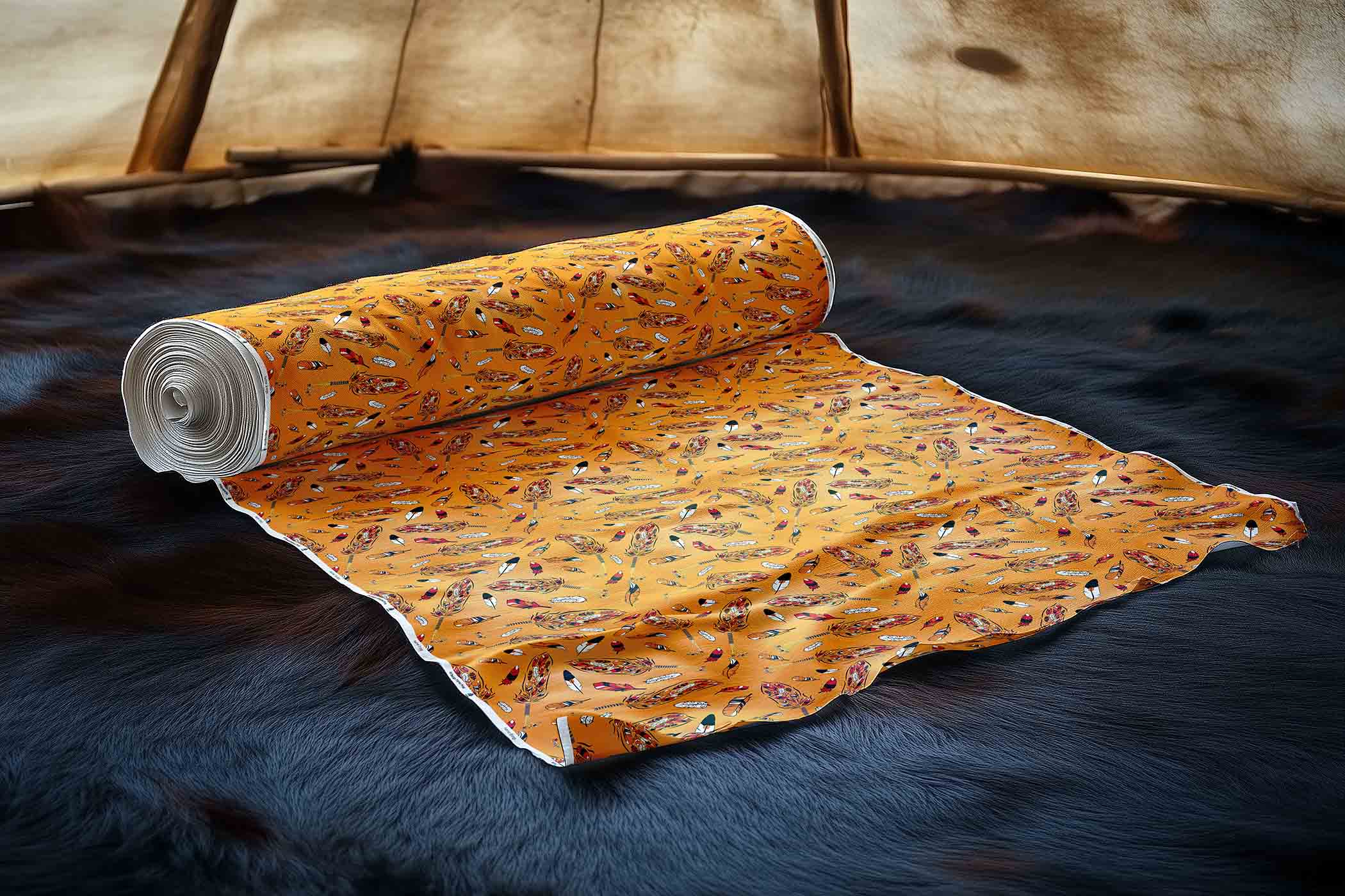 Feathers Orange 42 Inch Cotton Poplin Pre Order