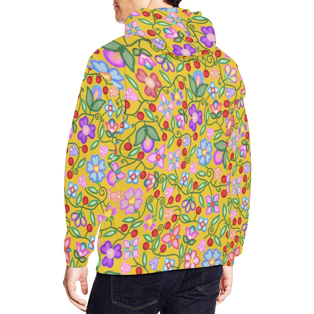 Petal Harmony Ochre Hoodie for Men (USA Size)