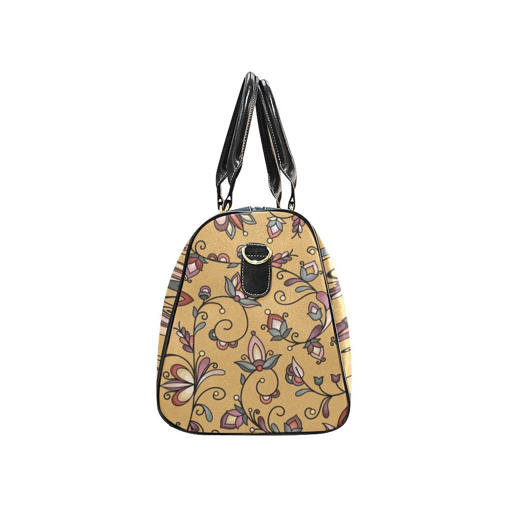 Burnt Sky Petals Gold Waterproof Travel Bag/Small