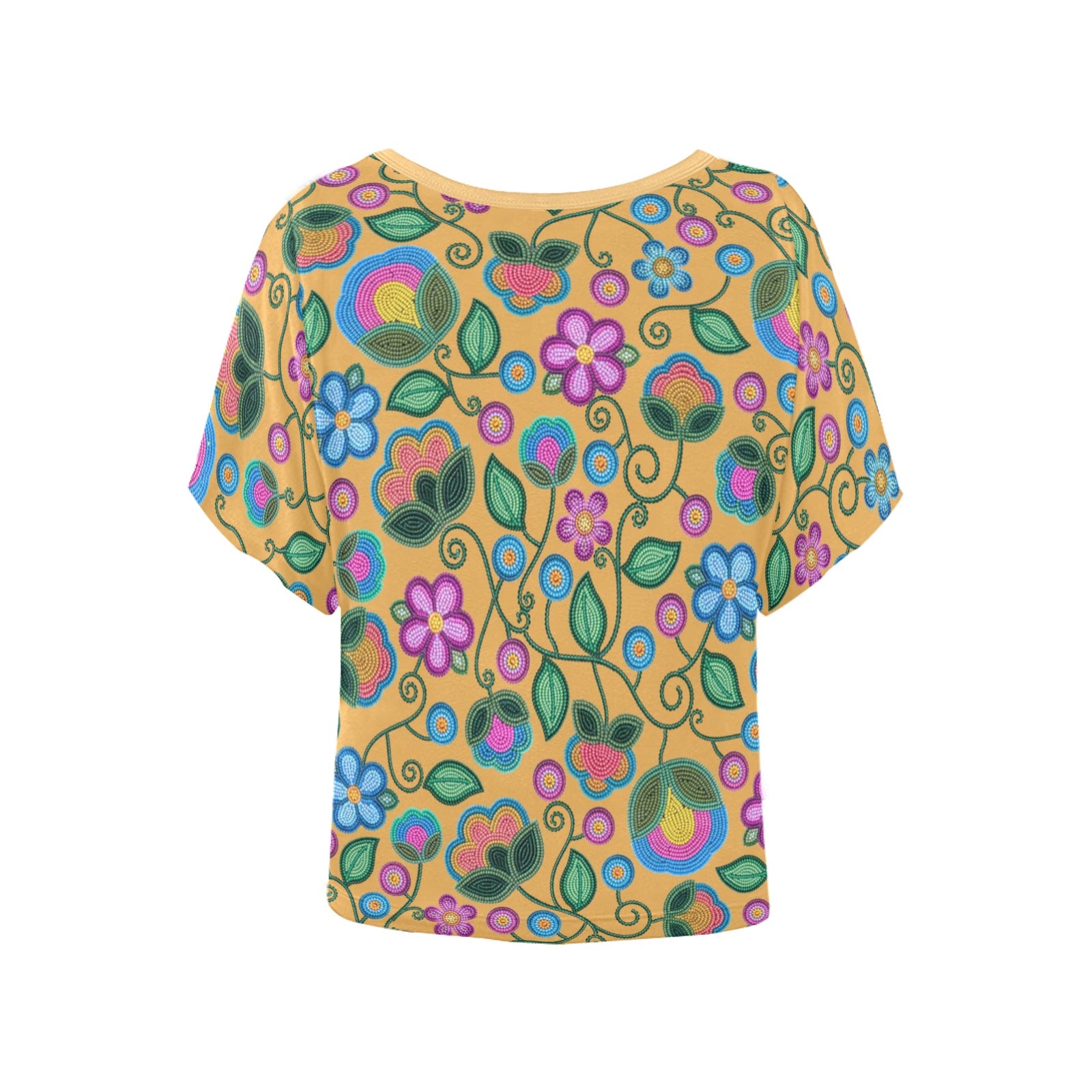 Turquoise Sunbeam Yellow Women's Batwing-Sleeved Blouse T-shirt