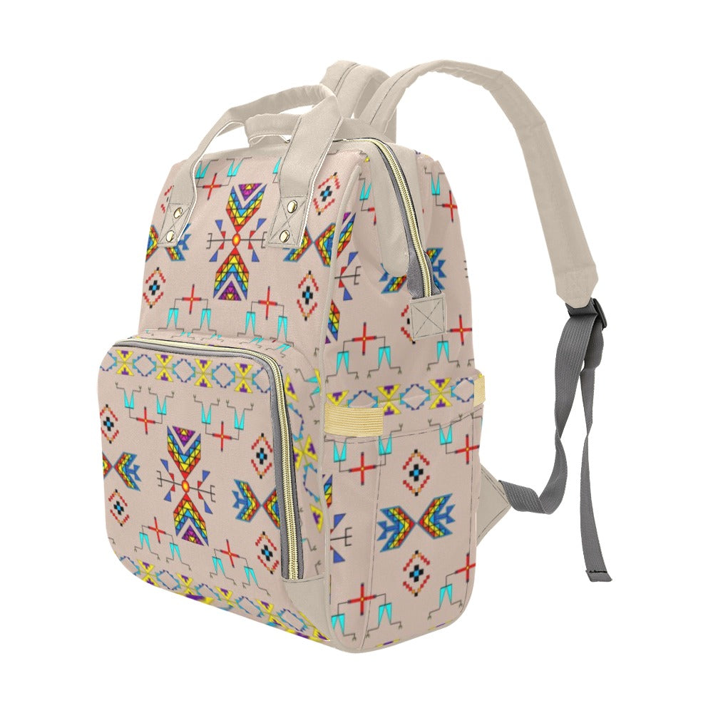 Rainy Chief Rainbow Taupe Multi-Function Diaper Backpack/Diaper Bag
