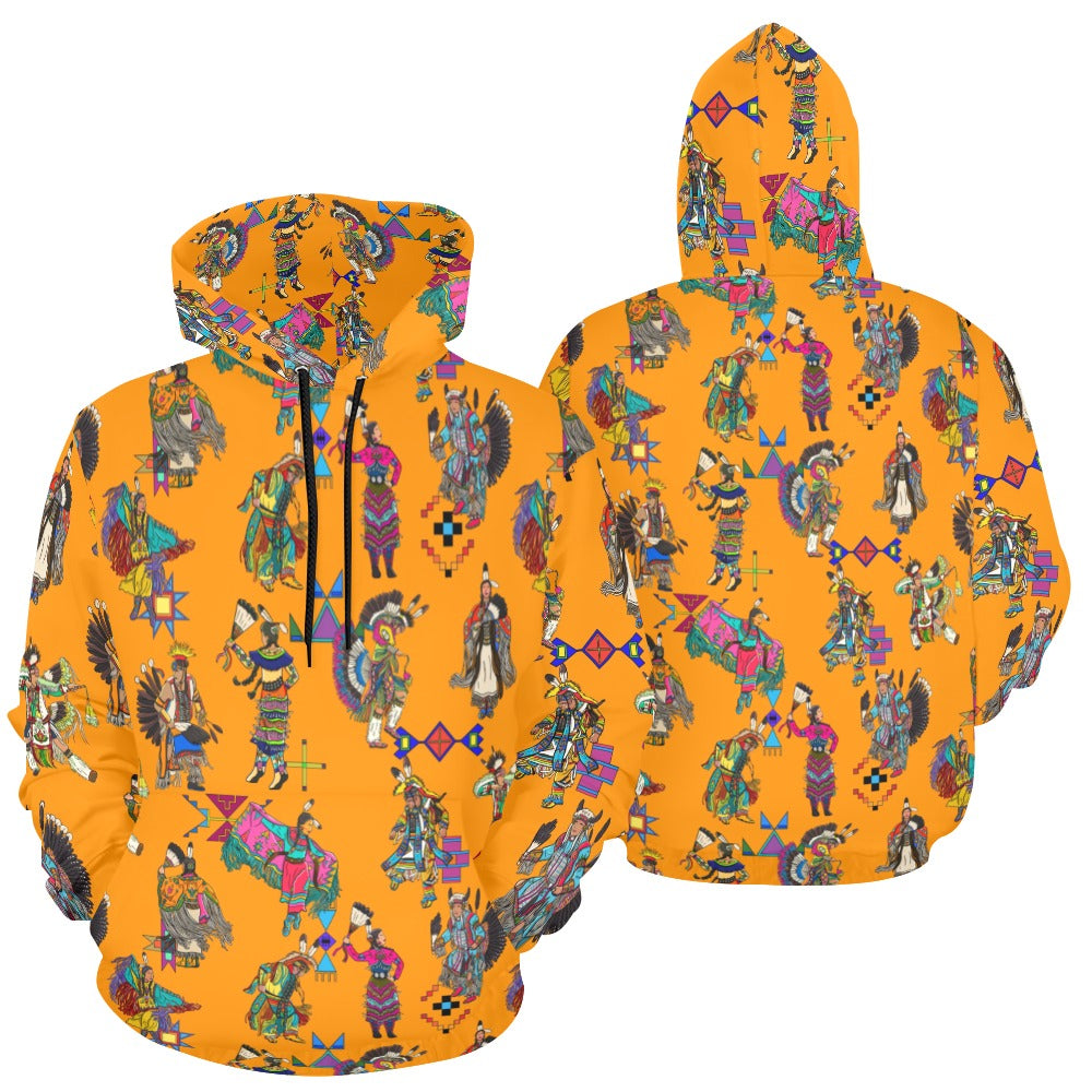 Grand Entry Dancers Orange Hoodie for Men (USA Size)