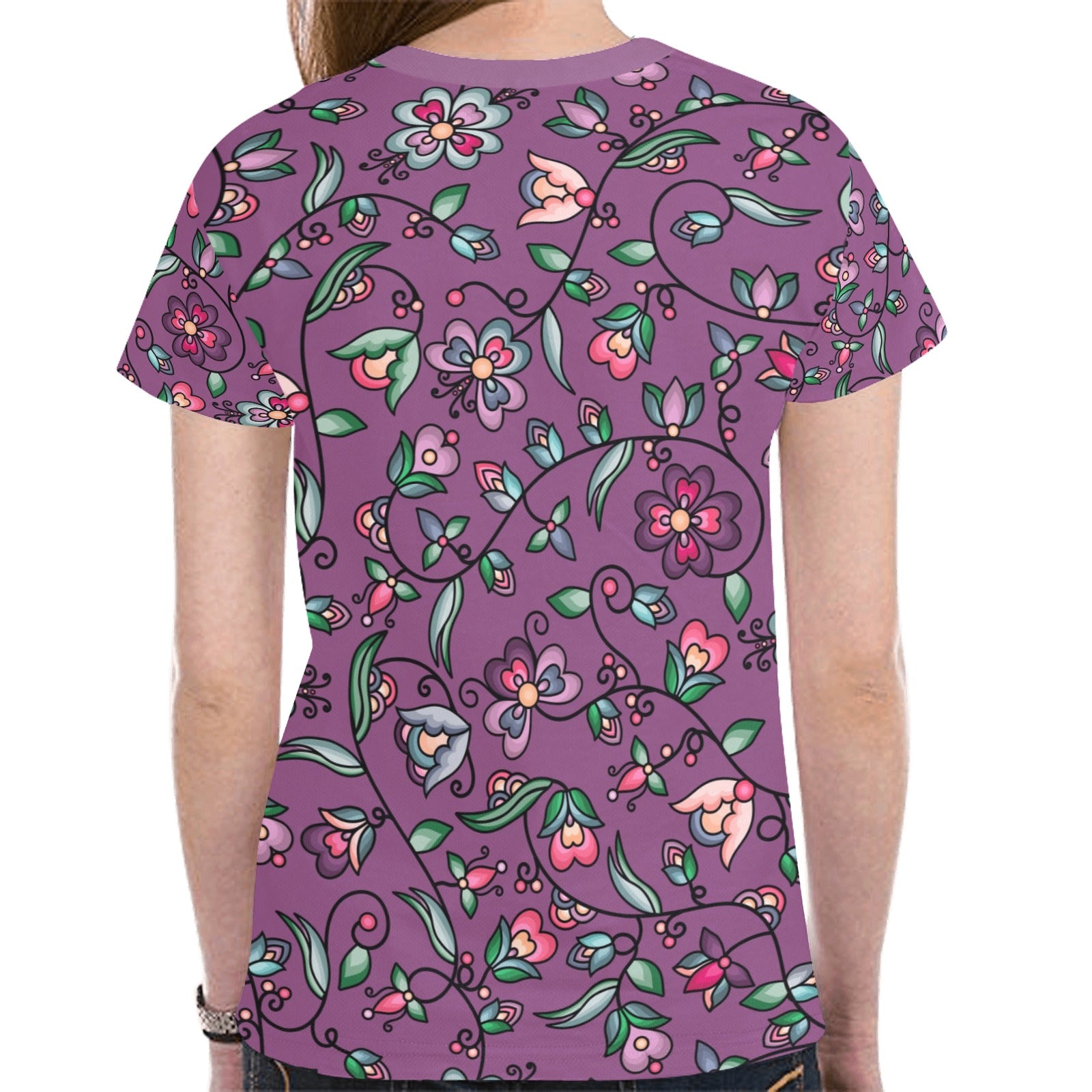 Amber Evening Garland Purple T-shirt for Women