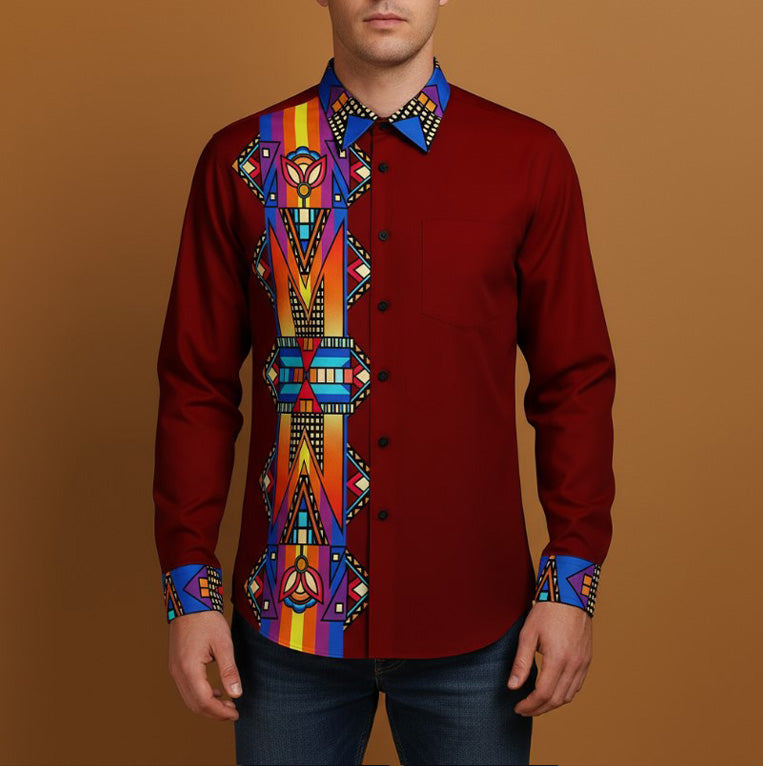 Sunset Pathways Men's Casual Dress Shirt