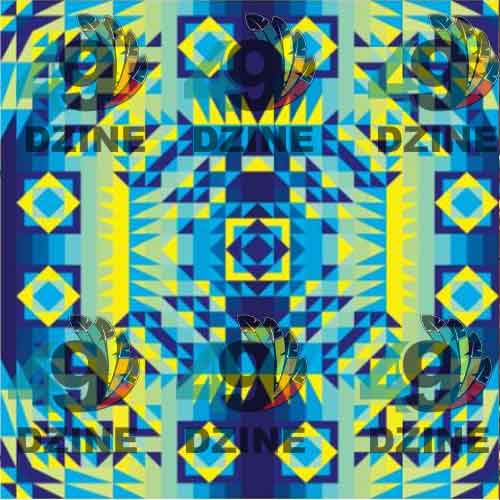 Kaleidoscope Jaune Bleu 42 Inch Cotton Poplin Pre Order