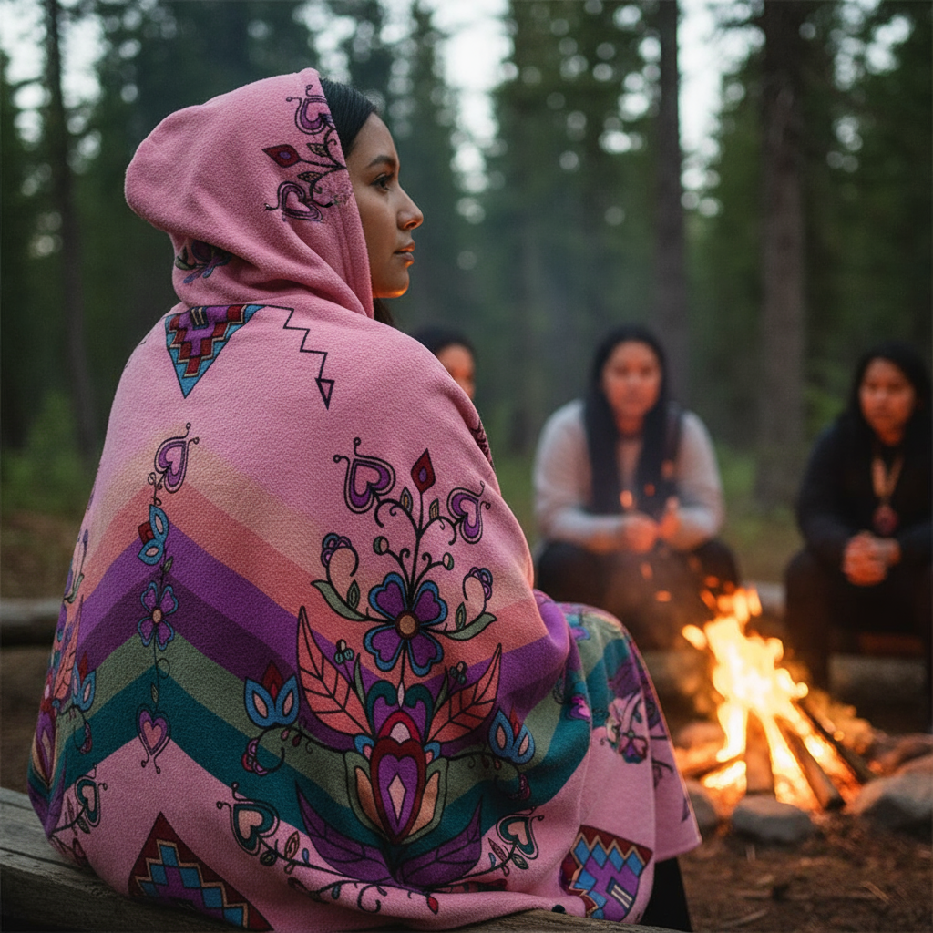 Frosted Leaf Spirit Women's Hooded Blanket