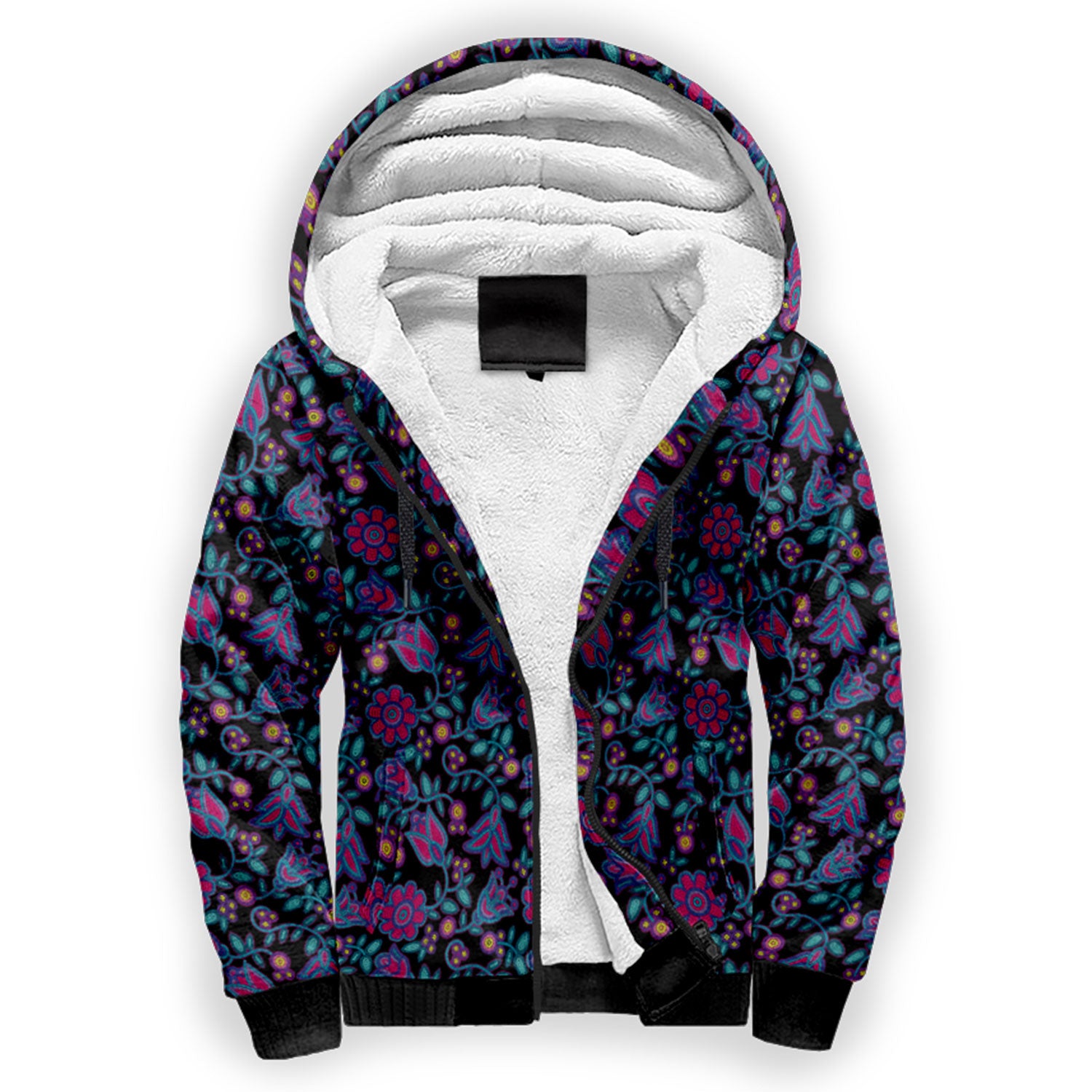 Beaded Nouveau Coal Sherpa Hoodie