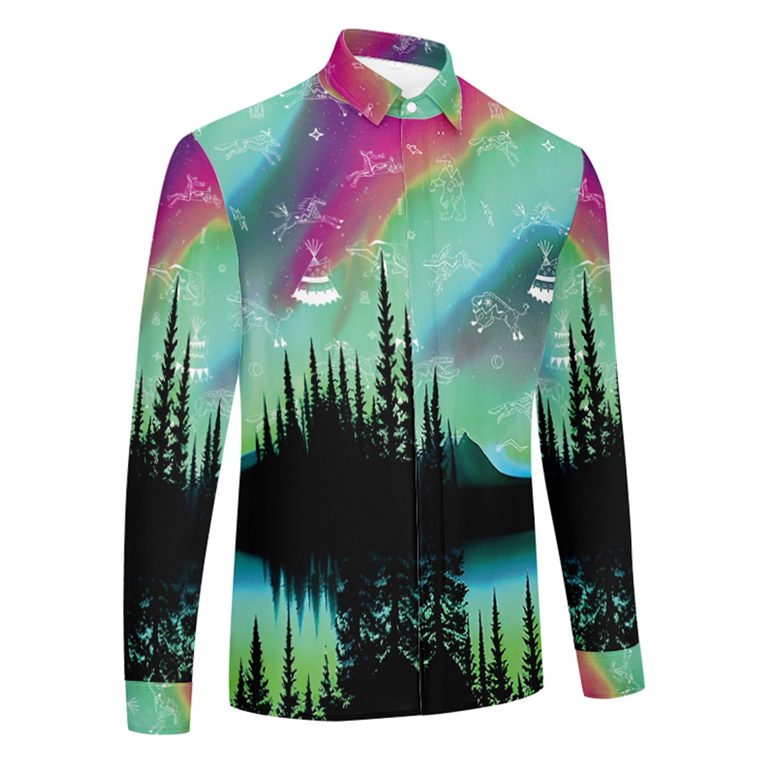 Aurora Medicine Animals 2 Men's Long Sleeve Dress Shirt