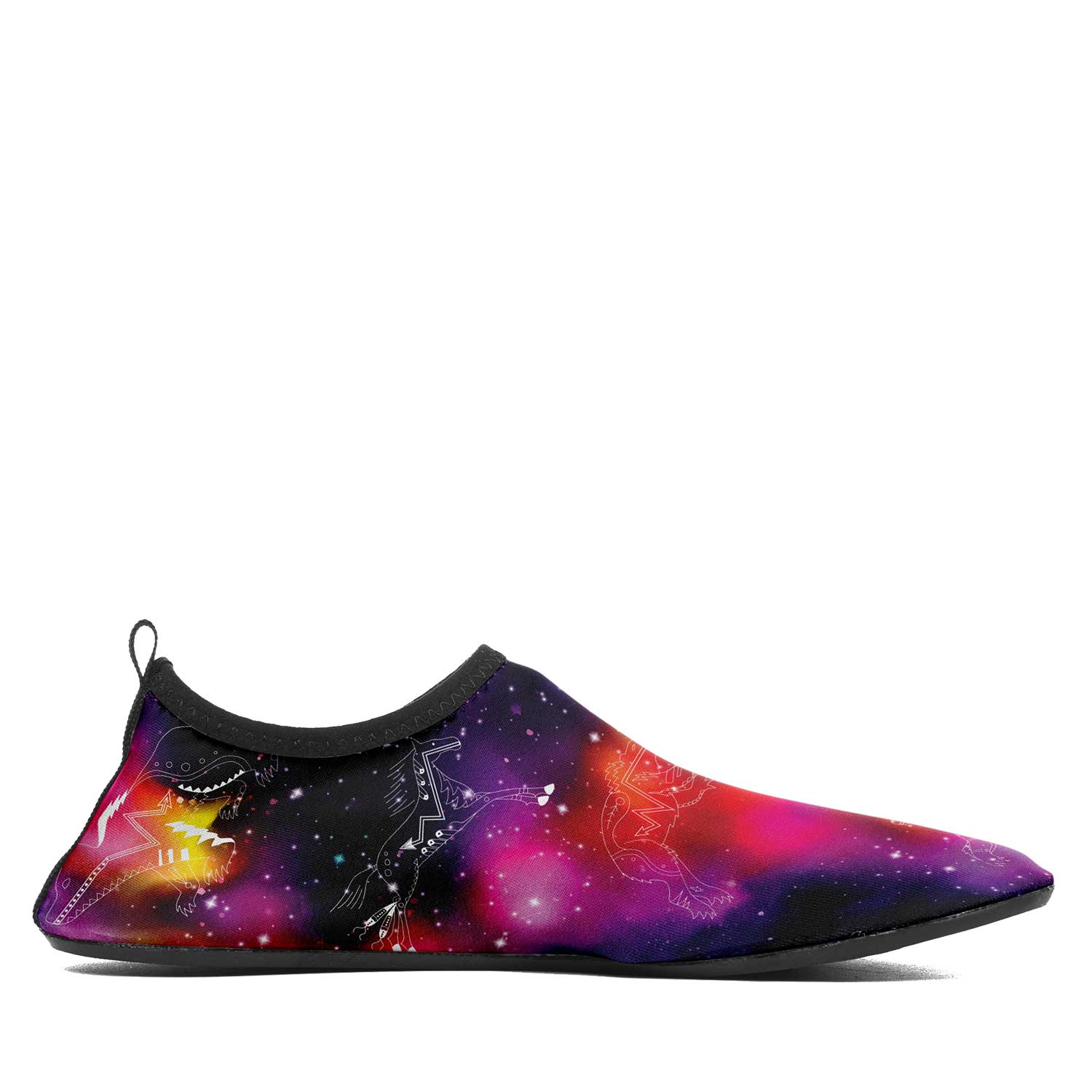 Animal Ancestors 9 Cosmic Swirl Purple and Red Kid's Sockamoccs Slip On Shoes