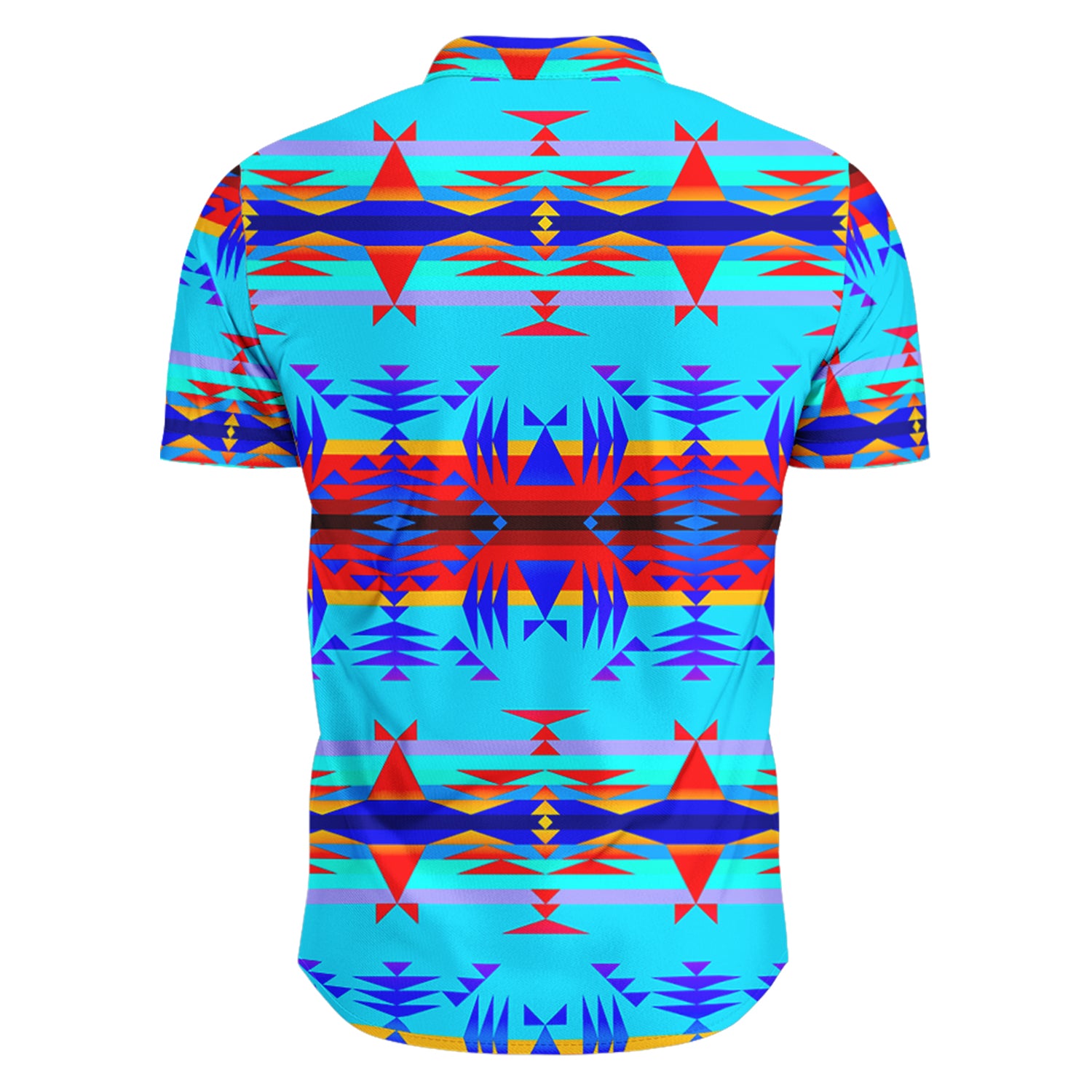 Between the Mountains Blue Hawaiian-Style Button Up Shirt
