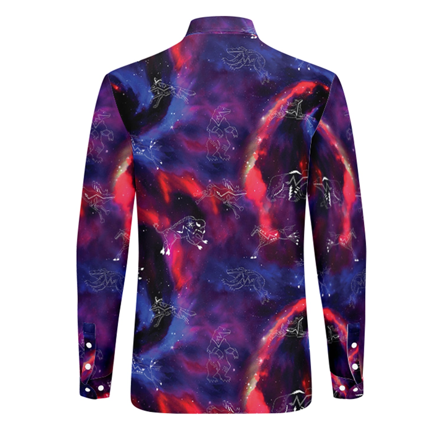 Animal Ancestors 3 Blue Pink Swirl Men's Long Sleeve Dress Shirt