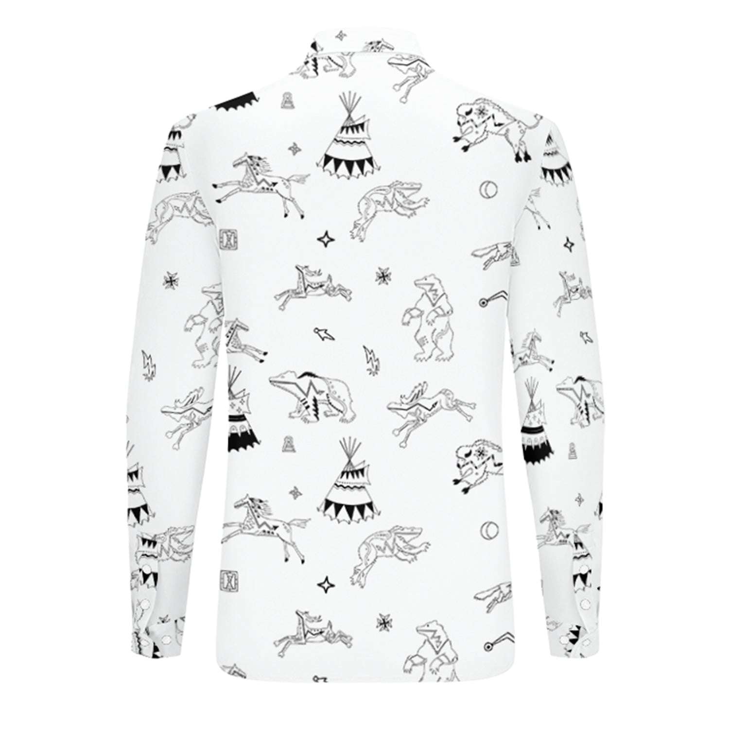 Ledger Dabbles White Men's Long Sleeve Dress Shirt