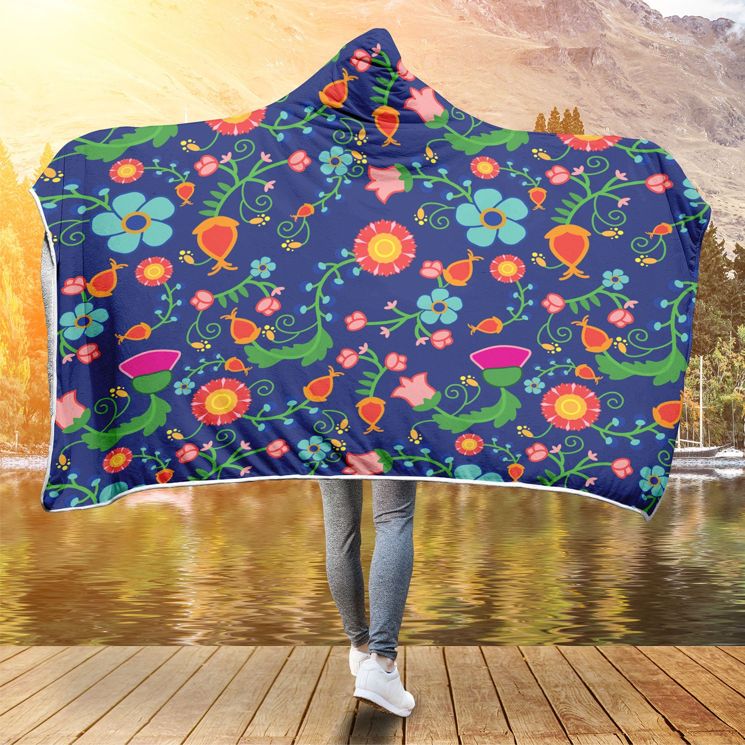 Bee Spring Twilight Hooded Blanket