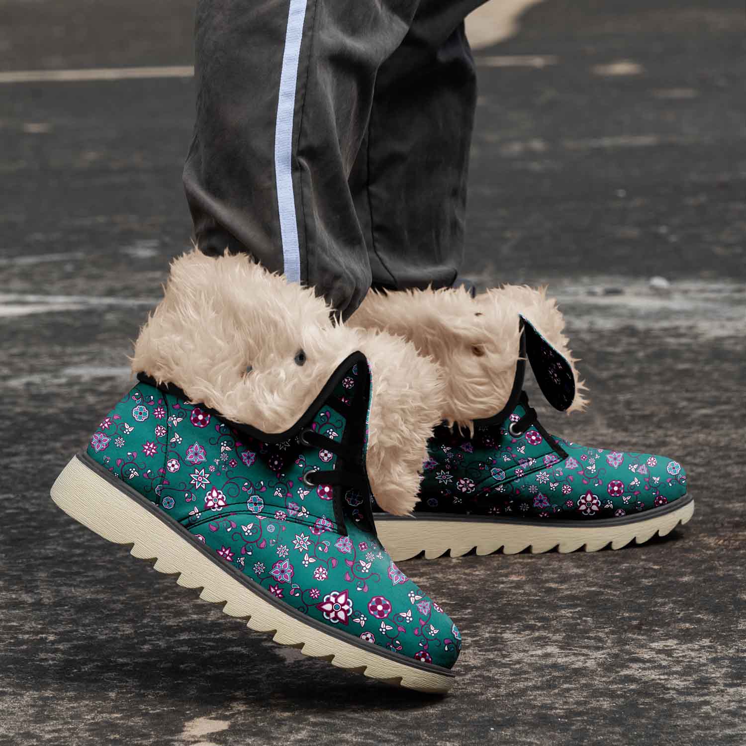 Burgundy Bloom Polar Winter Boots