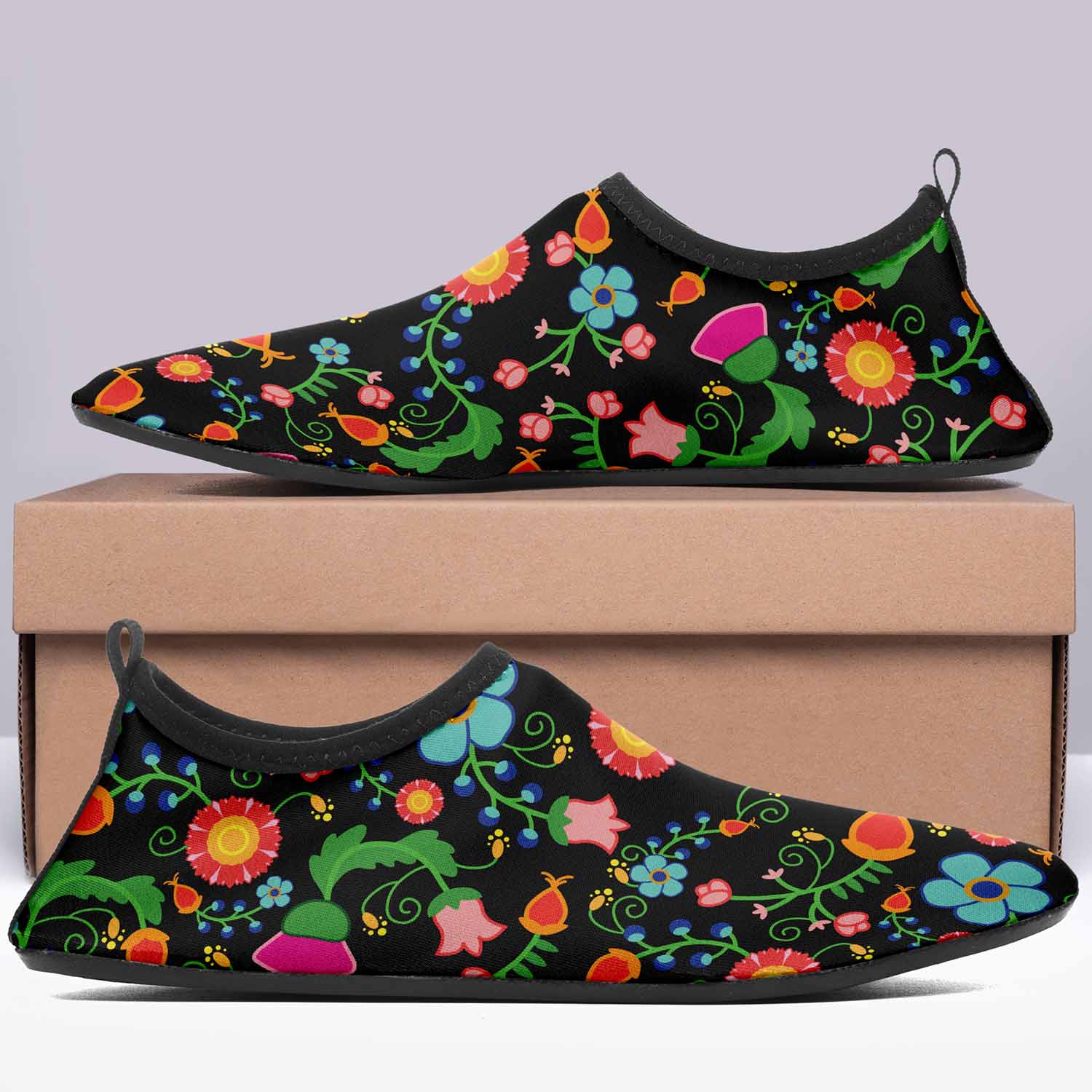 Bee Spring Night Kid's Sockamoccs Slip On Shoes