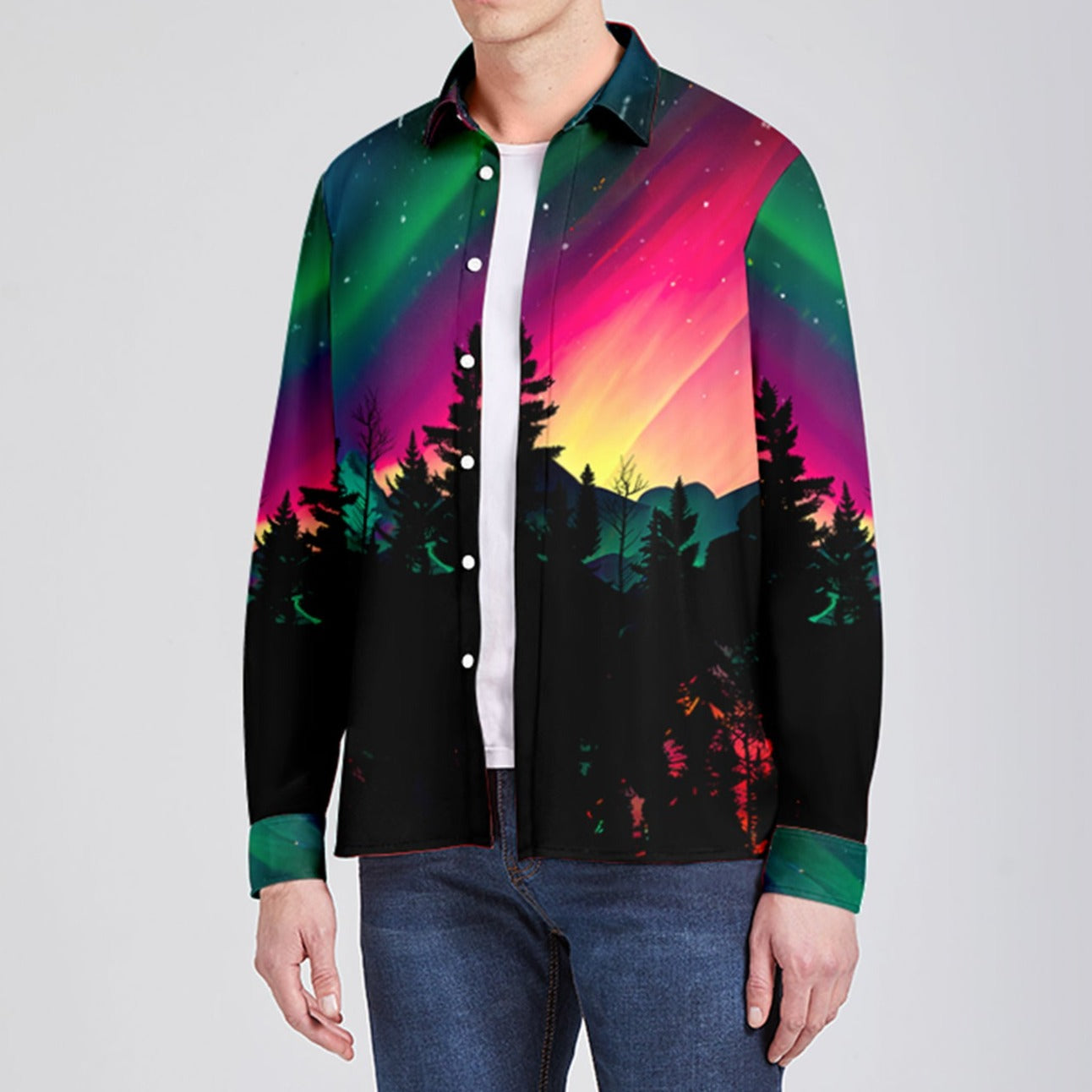 Aurora Medicine Animal 4 Men's Long Sleeve Dress Shirt