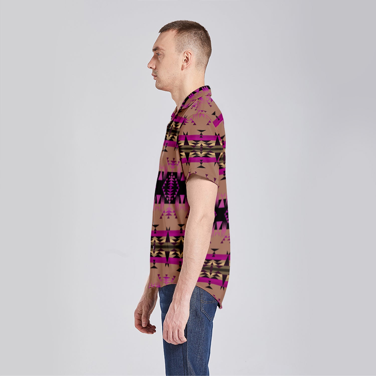 Between the Mountains Berry Button Up Silk Shirt