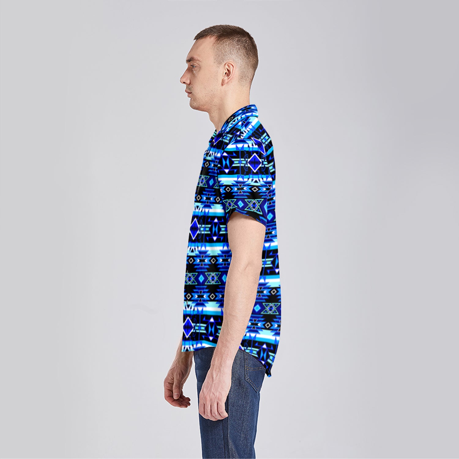 Force of Nature Winter Night Button Up Silk Shirt